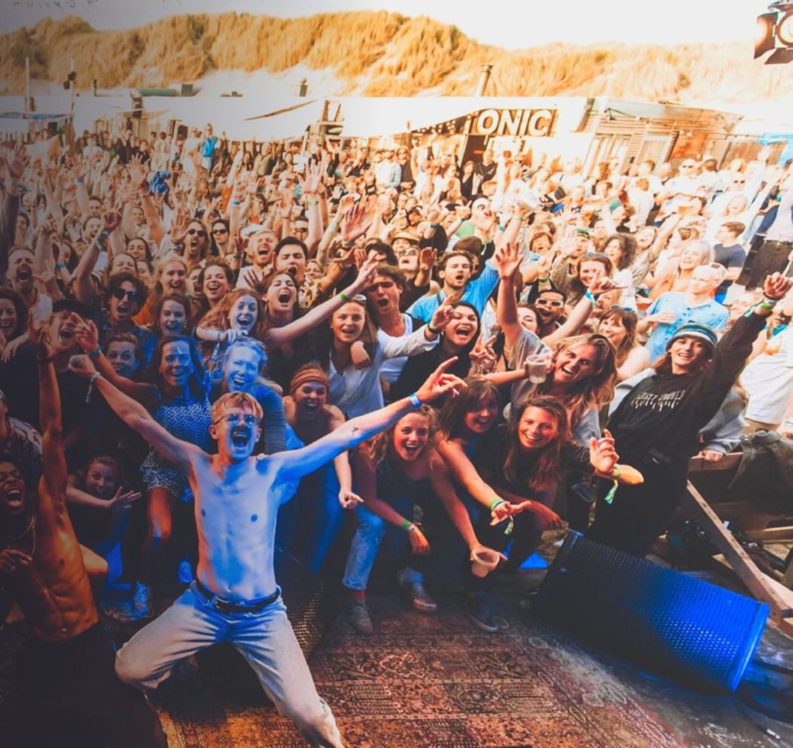 Crowd cheering at Sunny Side Up festival